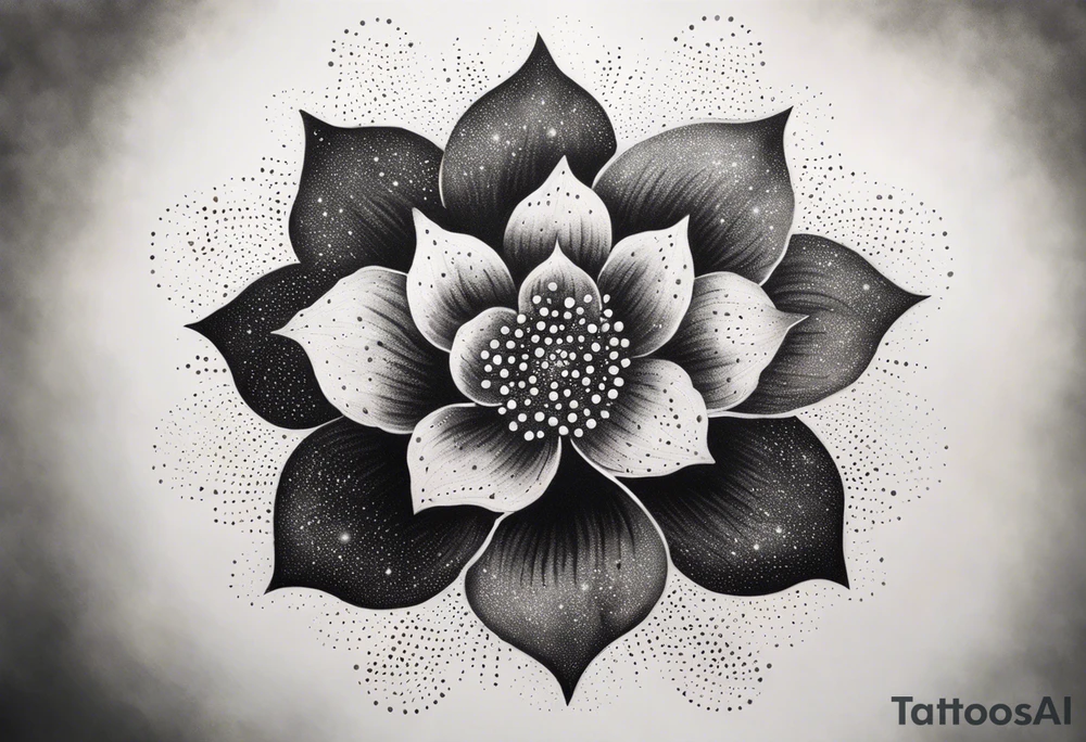Cosmic space flower tattoo idea