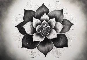 Cosmic space flower tattoo idea