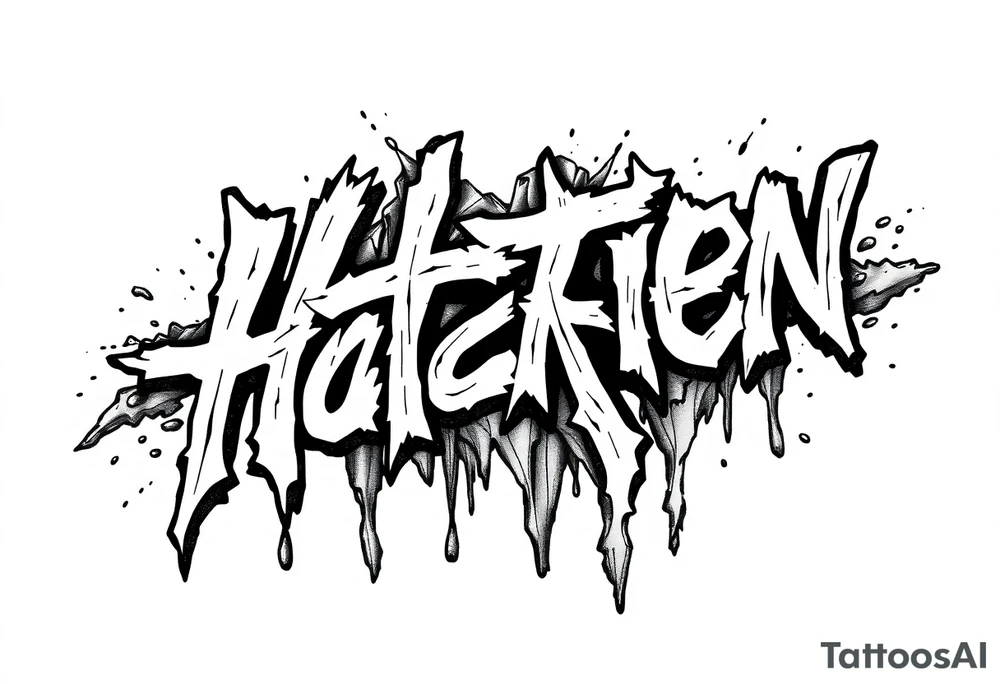 Graffiti lettering that looks like it's melting tattoo idea