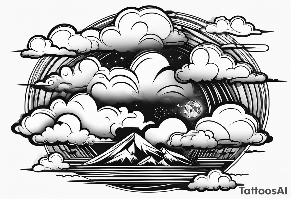 wispy clouds tattoo idea