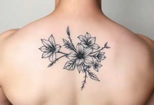 narcissus flowers and holly flowers tattoo idea