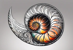 nautilus shell, self peace, number 4 tattoo idea