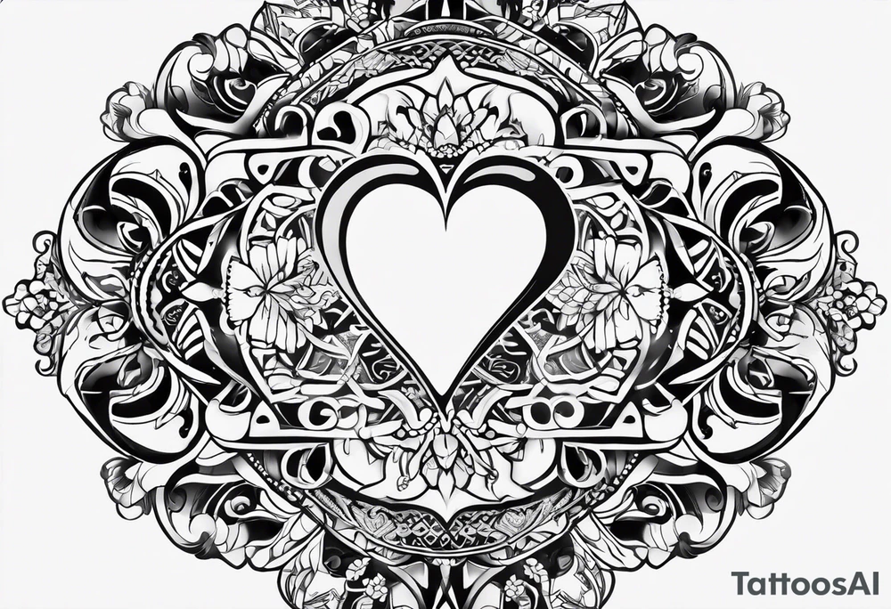 Small tattoo with the name: kaimani with a heart tattoo idea