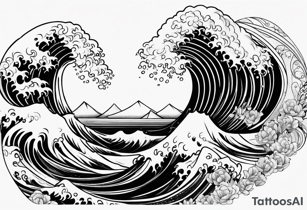 soft wave, background tattoo idea