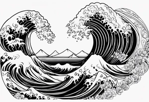 soft wave, background tattoo idea