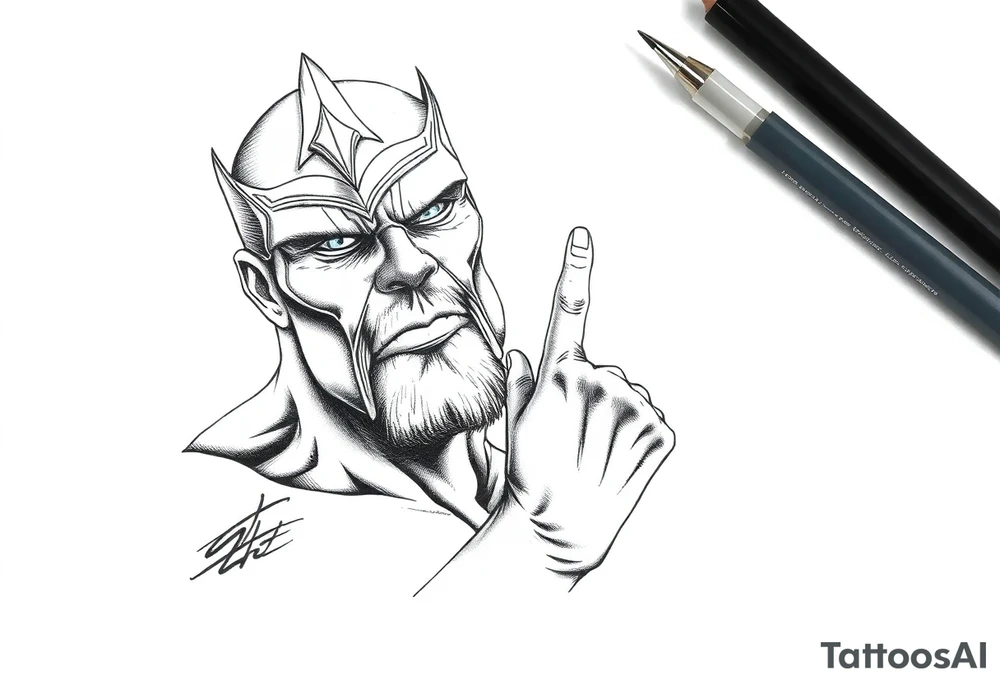 thanos with infinity gaulet tattoo idea