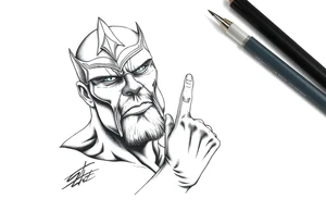 thanos with infinity gaulet tattoo idea