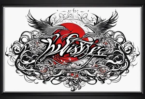 the word "Wisp" in cursive writing tattoo idea