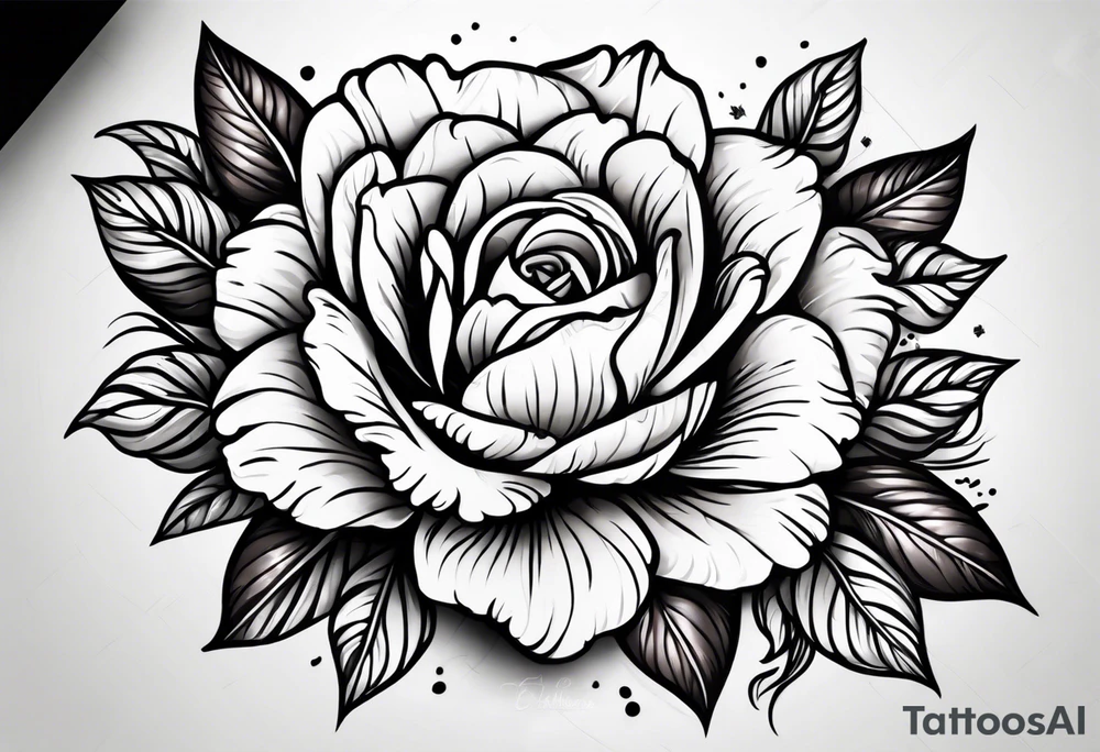 money flowers tattoo idea