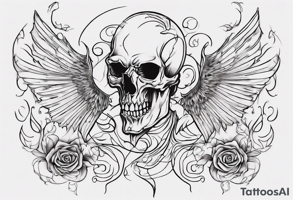 I want chest tattoo for men . Continuous Line Tattoo style . No scull or devil on tatoo some modern style tattoo idea