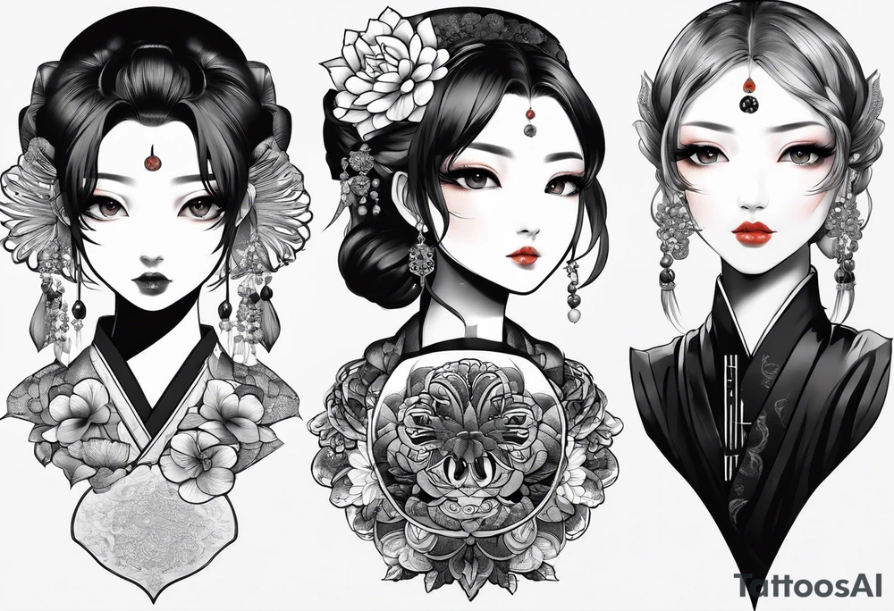 The Japanese say you have three faces. The first face, you show to the world. The second face, you show to your close friends and your family. The third face, you never show anyone. tattoo idea