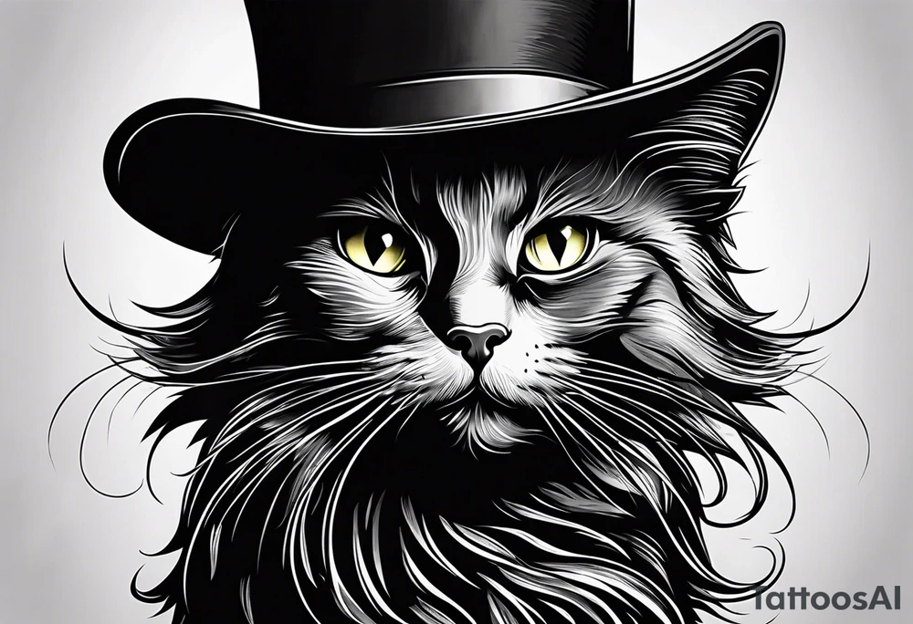 Black cat I’m a hat tattoo idea