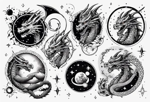 Dragon out in space tattoo idea