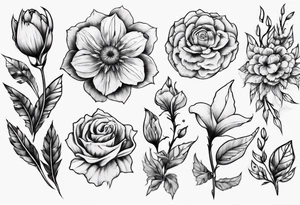 Flowers and Mountians tattoo idea