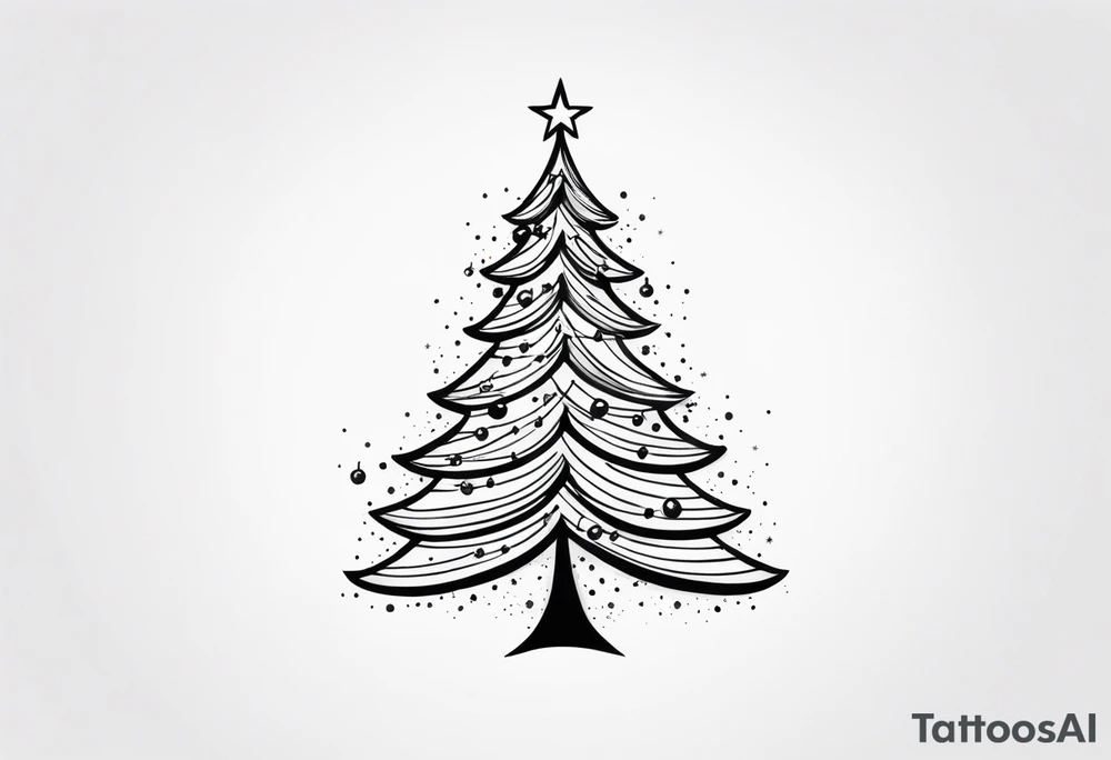 Twinkling Christmas Tree tattoo idea