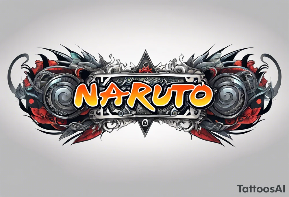 A naruto headband with the letters AR in the middle tattoo idea