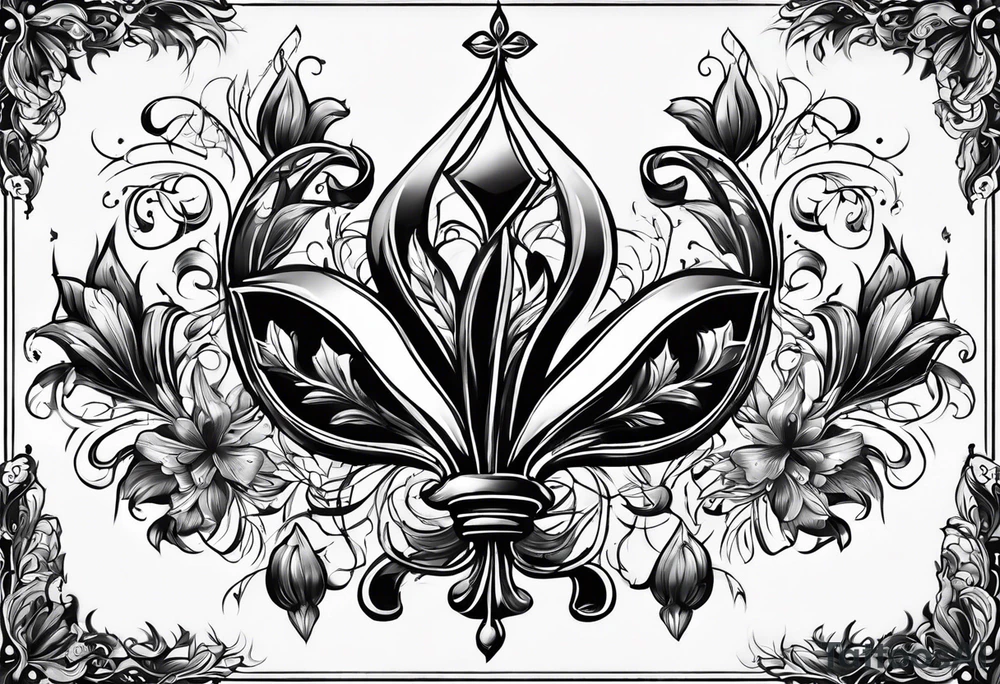 Fleur de lys feu tattoo idea