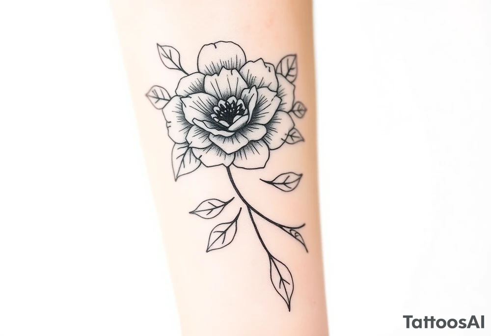 Large floral design tattoo idea