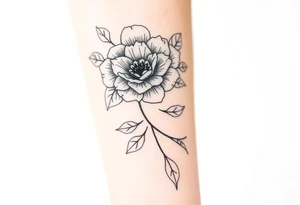 Large floral design tattoo idea