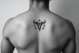 Male forearm combining Taurus and Aquarius tattoo idea