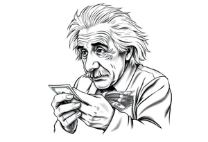 Einstein counting money tattoo idea