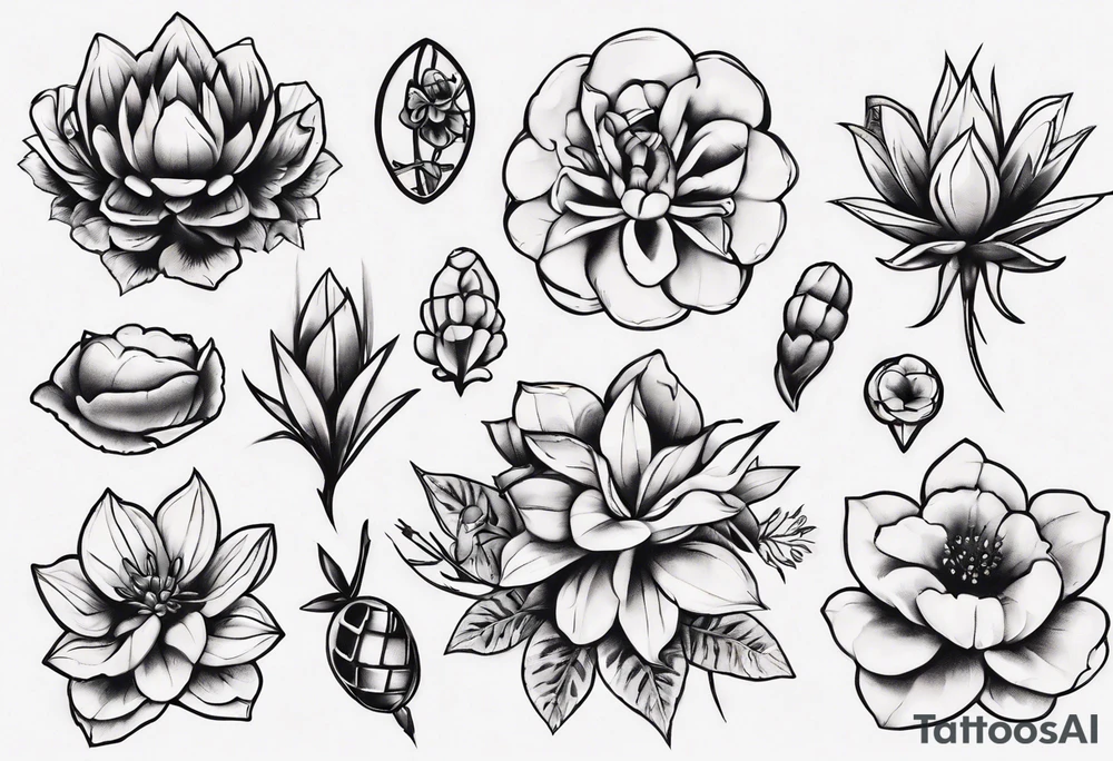 Grenade flower tattoo idea