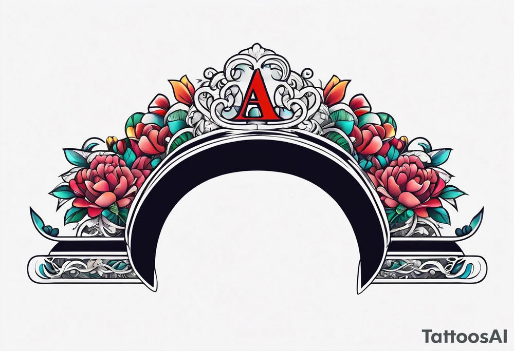 A headband with the letters A R in the middle tattoo idea