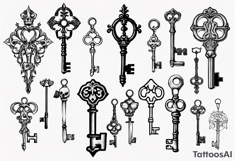 Skeleton key name tattoo idea