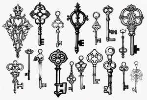 Skeleton key name tattoo idea