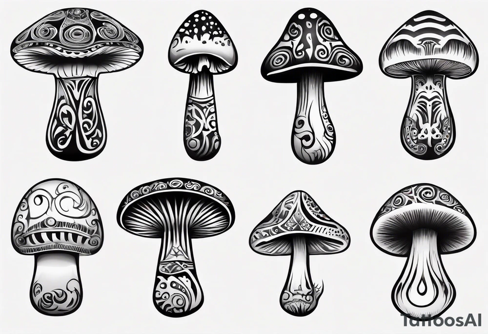 mushroom, maori tattoo idea