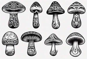 mushroom, maori tattoo idea