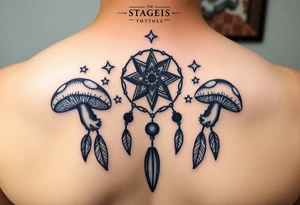 Mushrooms dreamcatcher
Stars tattoo idea