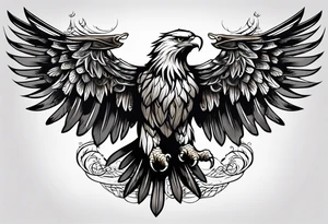 Knotted celtic Eagle with wings spread upwards tattoo idea