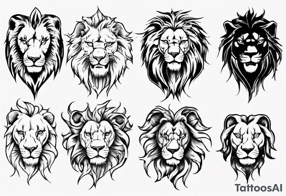 half lion face half words tattoo idea