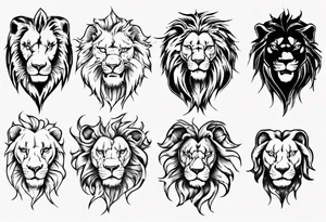 half lion face half words tattoo idea