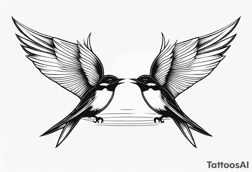 Twin swallows tattoo idea