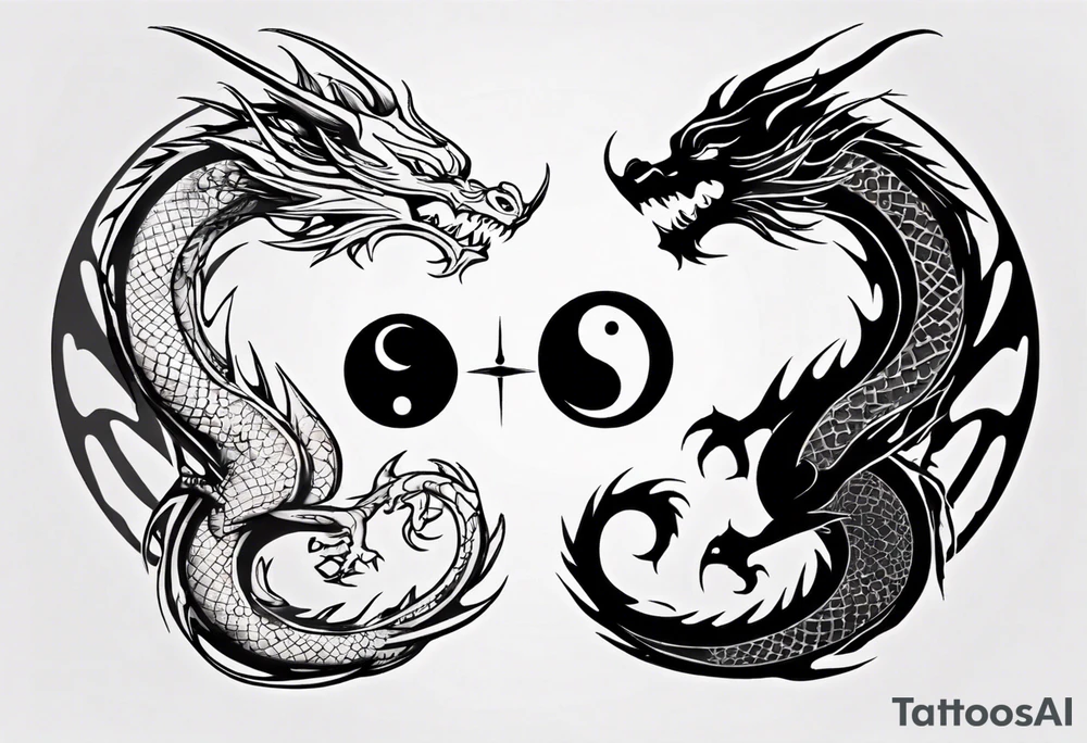 Two Dragons, Yin Yang tattoo idea