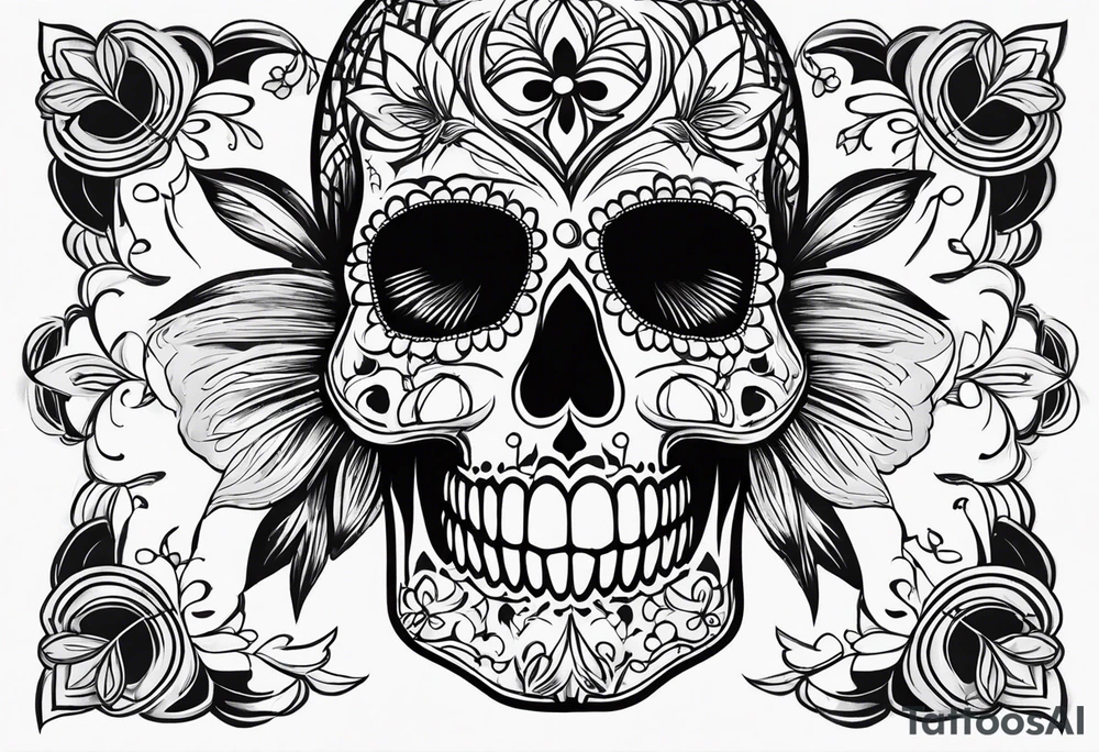 Sugar skull tattoo idea