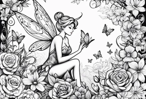Tinker bell garden tattoo idea