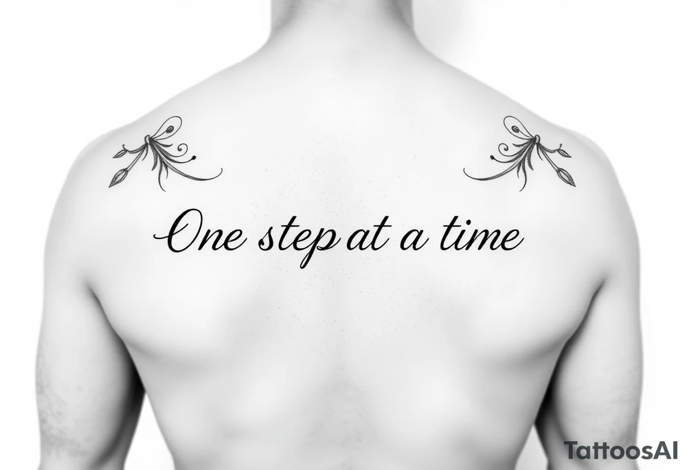 One step at a time 
saying in one line tattoo idea