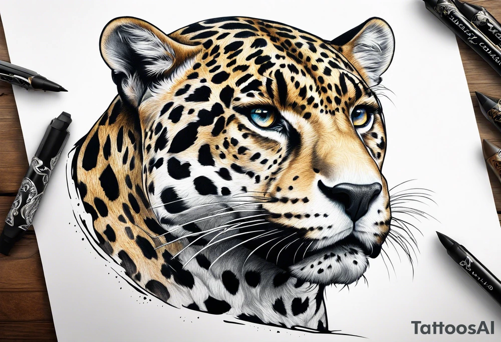 jaguar hunting tattoo idea