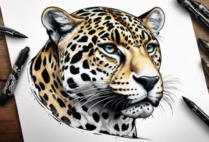 jaguar hunting tattoo idea