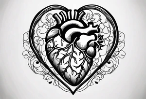 an actual human heart as you would see in a human body tattoo idea