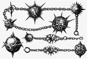 spiked ball mace on a chain tattoo idea