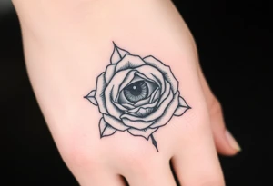 Eye of Providence inside a rose tattoo tattoo idea