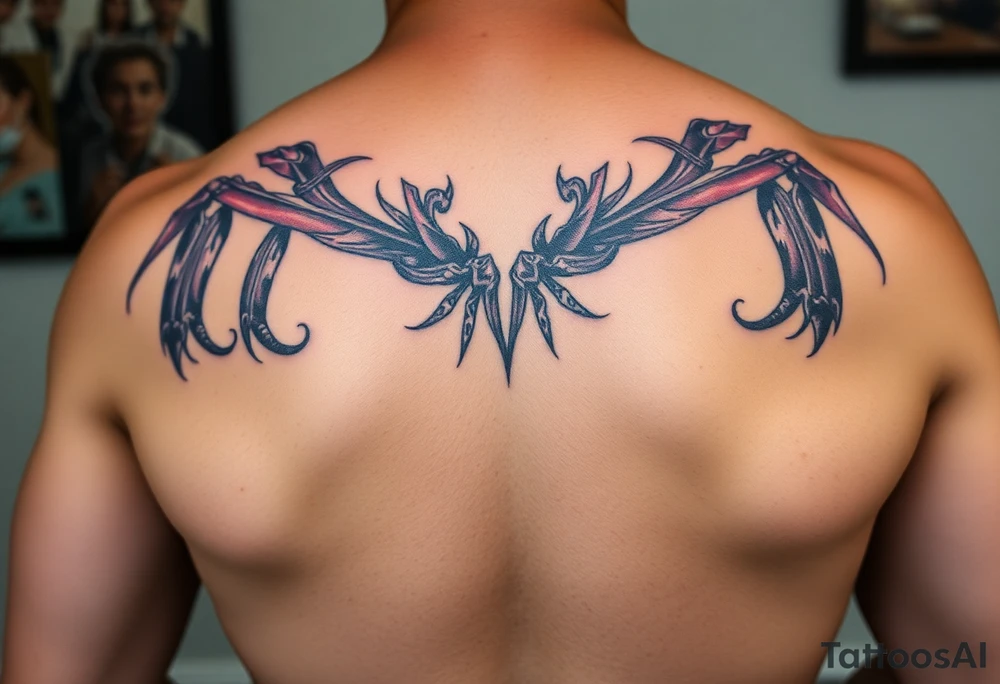 Naked women, big boobs, torso only tattoo idea
