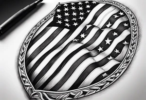 Realistic Military american flag tattoo idea