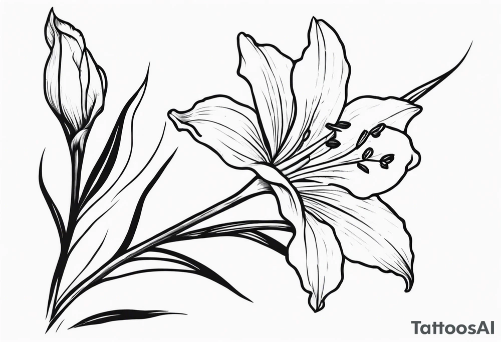 gladiolus and lilly of the valley tattoo idea