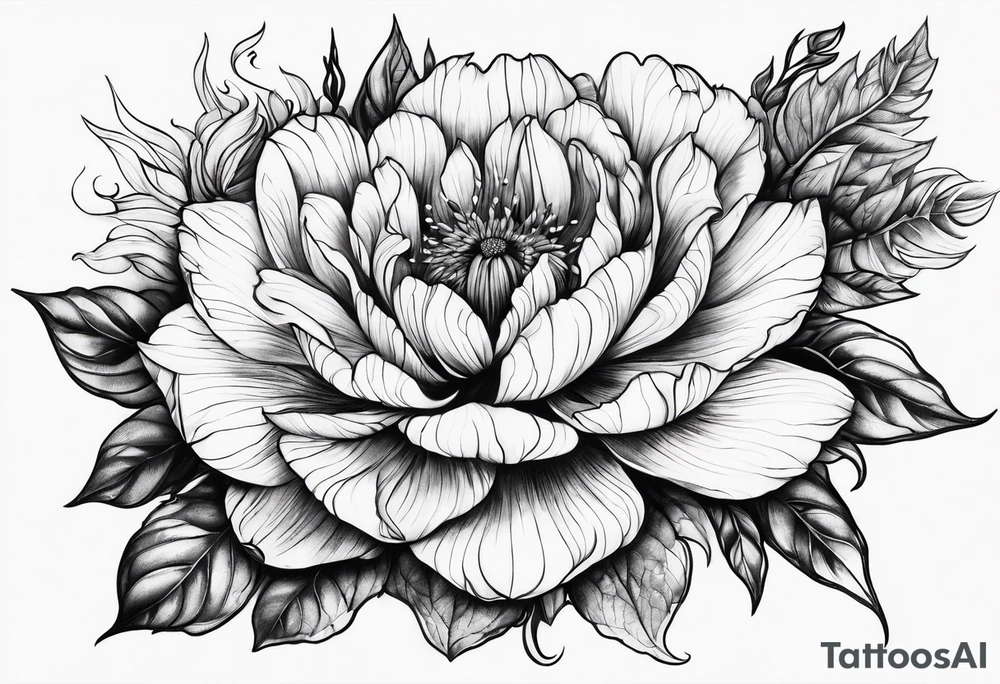 flower fire for a male tattoo idea
