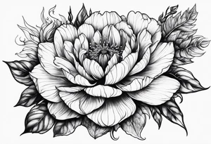 flower fire for a male tattoo idea